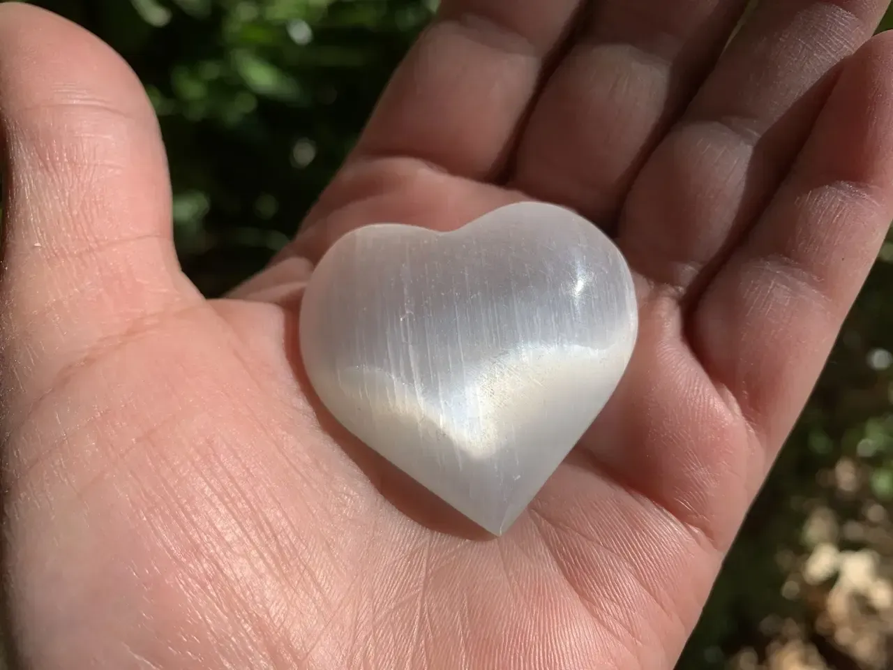 Cœur Sélénite naturelle – pièce unique