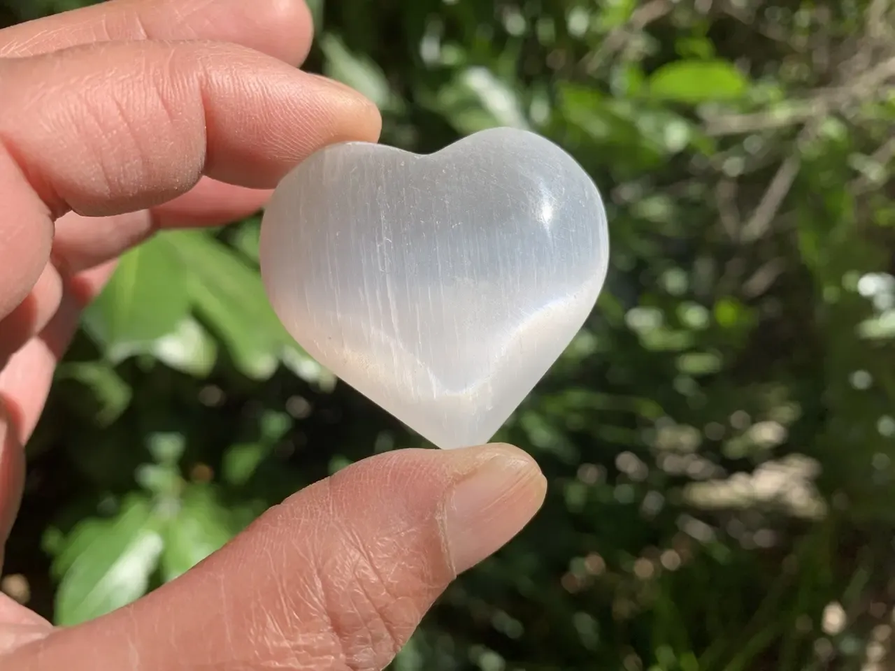 Cœur Sélénite naturelle – pièce unique