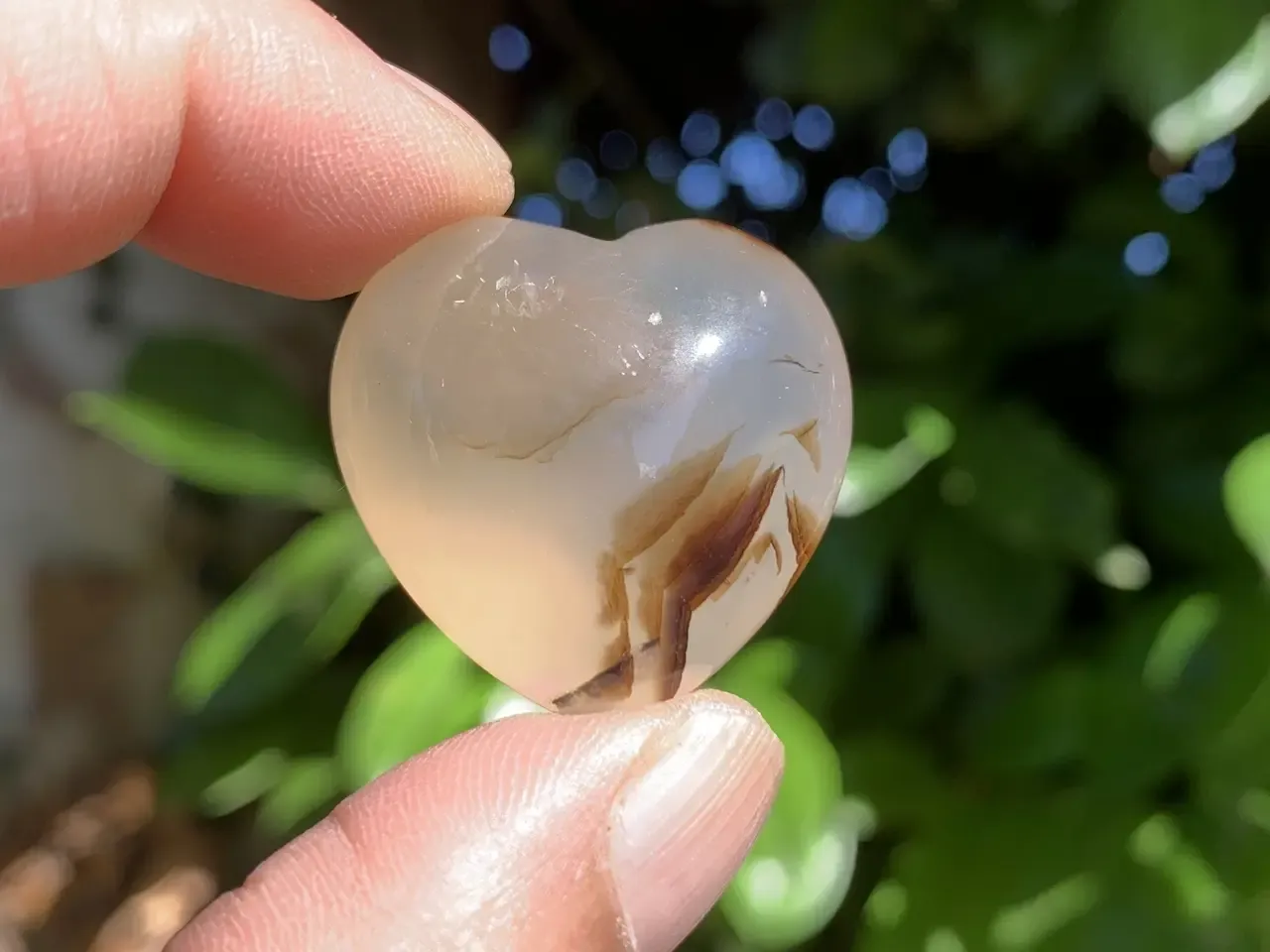 Cœur Agate du Botswana naturelle – pièce unique