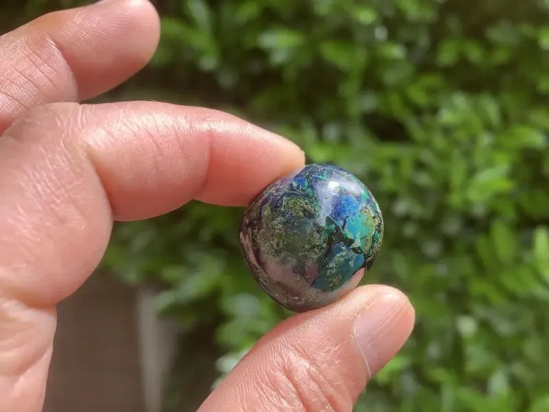 Pierre roulée Azurite/Malachite naturelle — Pérou