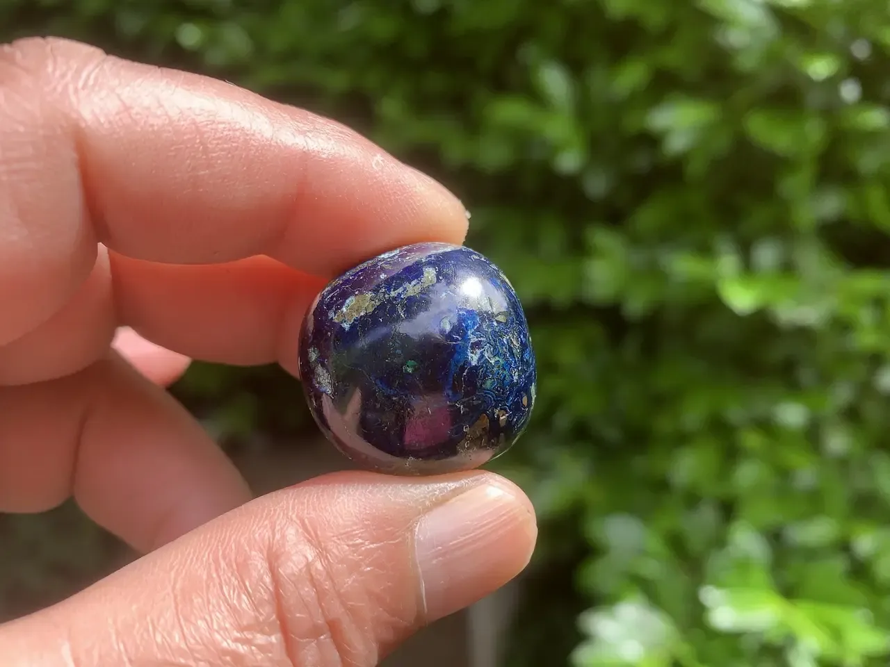Pierre roulée Azurite/Malachite naturelle — Pérou