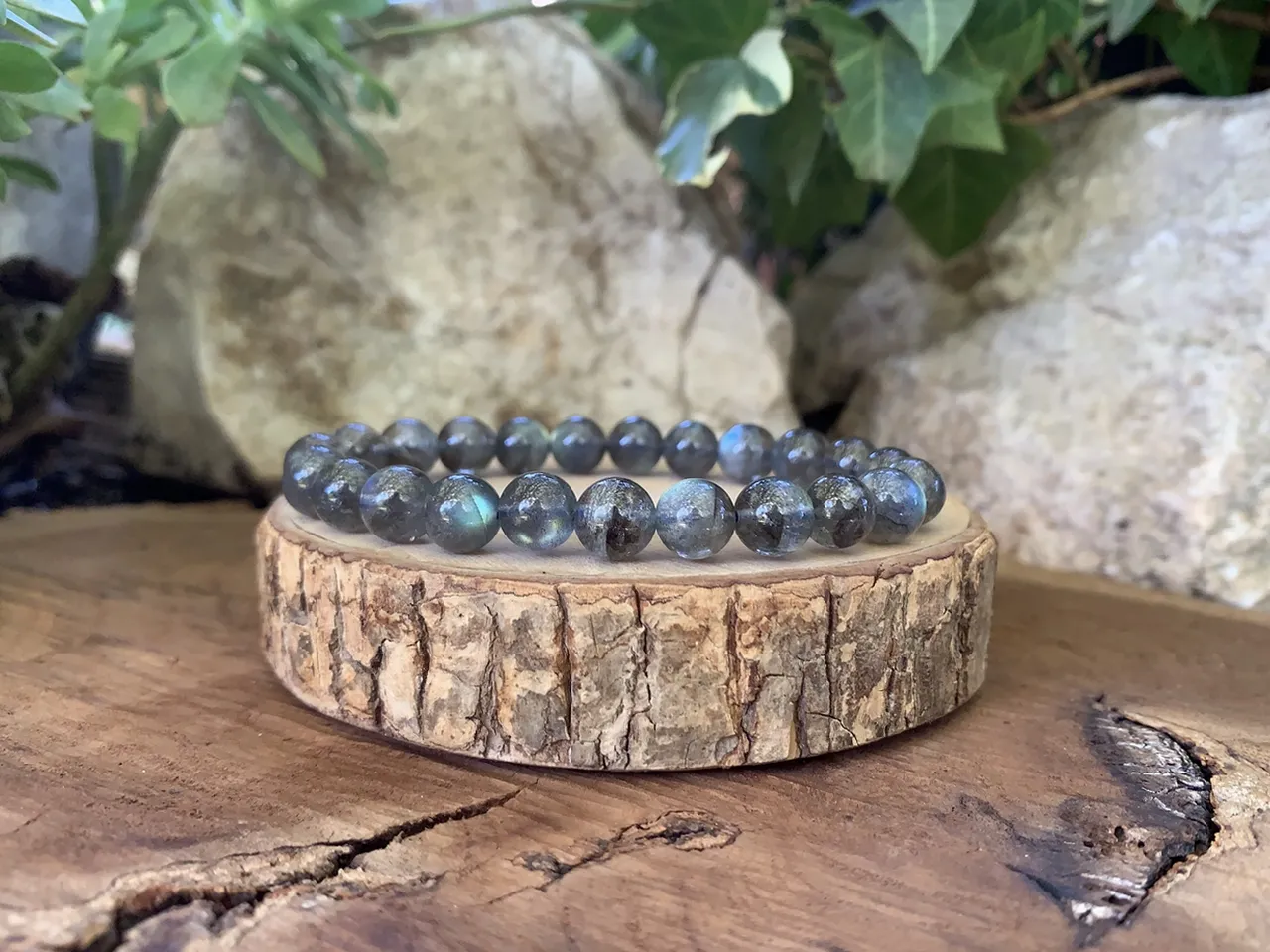 Bracelet Labradorite naturelle Grade AAA de Madagascar