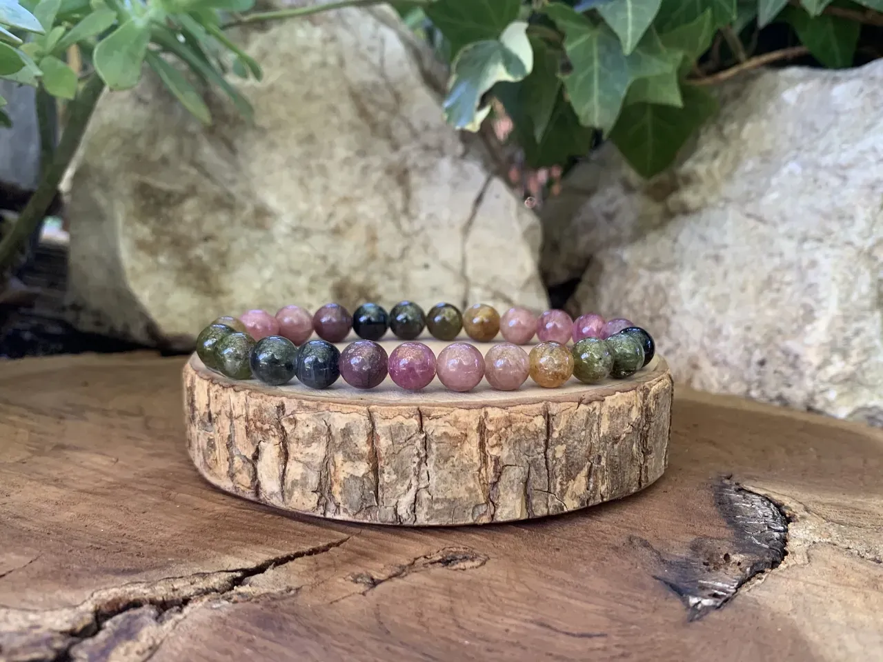 Bracelet Tourmaline naturelle AA+ — Rubellite, Verdélite & Indigolite