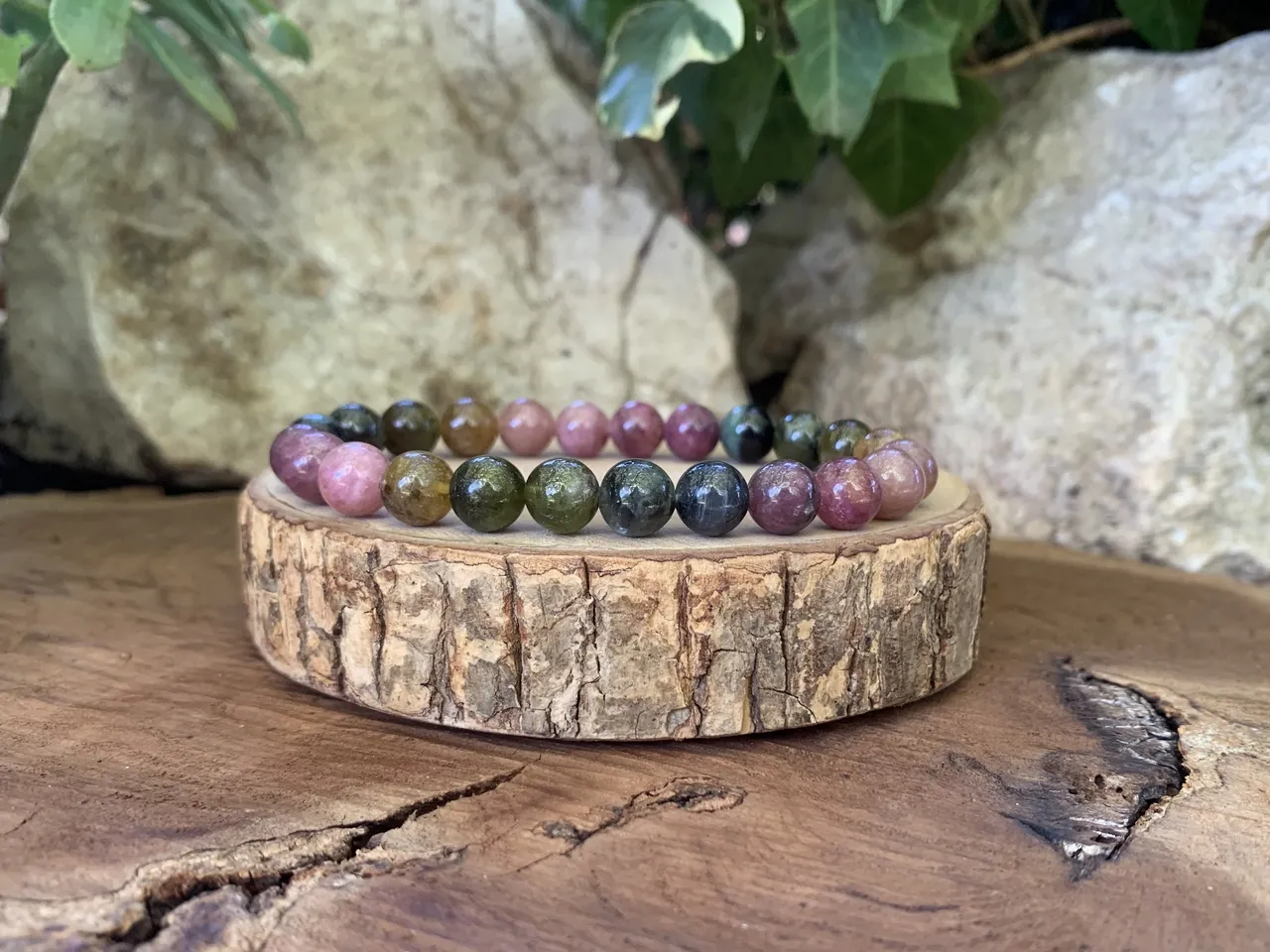 Bracelet Tourmaline naturelle AA+ — Rubellite, Verdélite & Indigolite