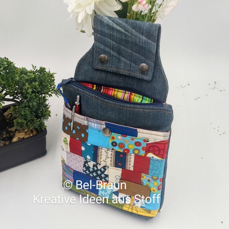 Gürteltasche , Jeans mit Patchwork Gürteltasche , Jeans mit Patchwork