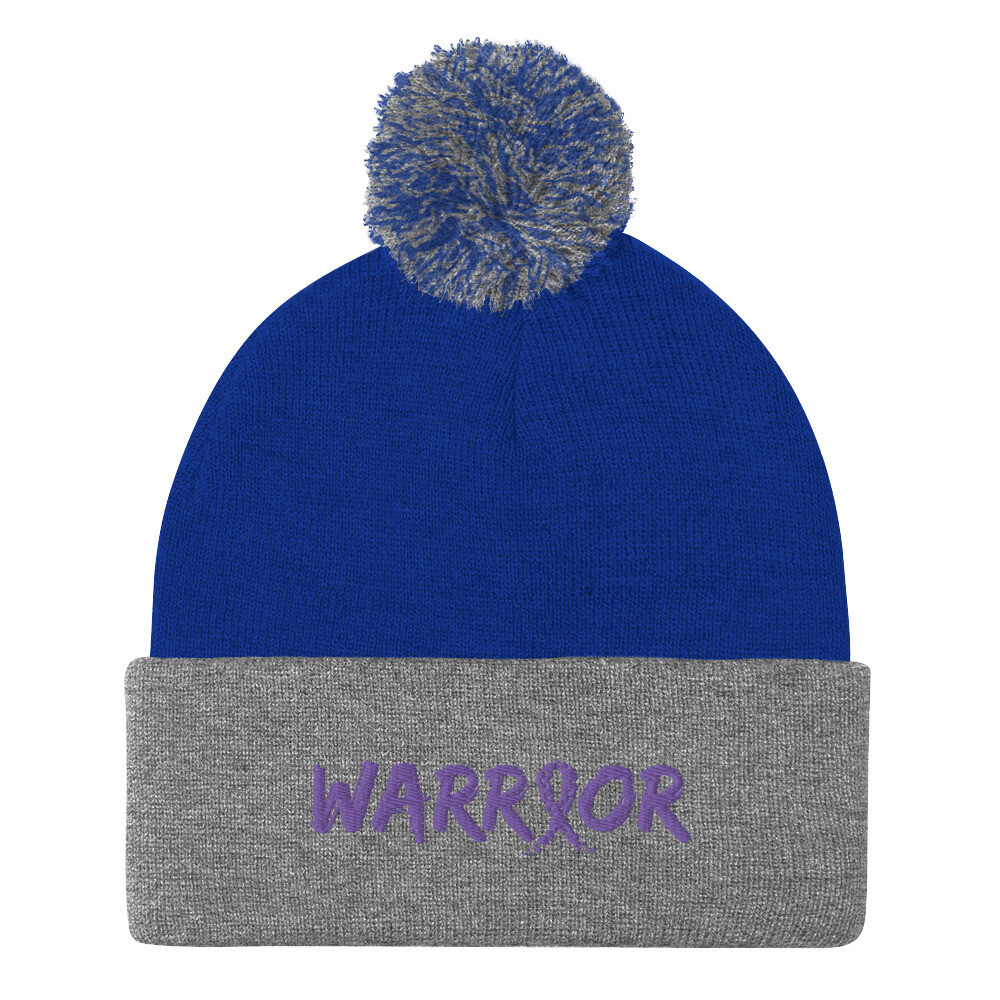 Warrior with Purple Ribbon Pom-Pom Beanie by the Fritz