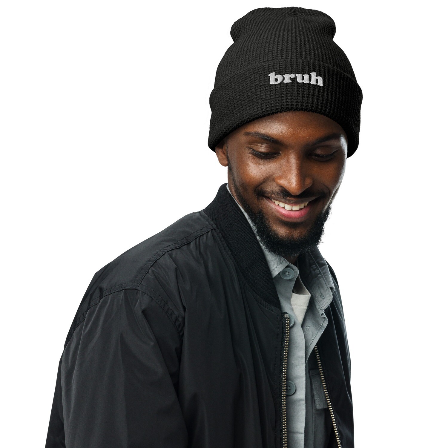 bruh waffle beanie