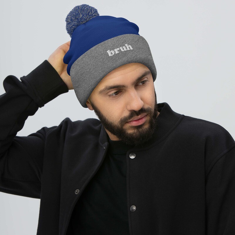 bruh Pom-Pom Beanie