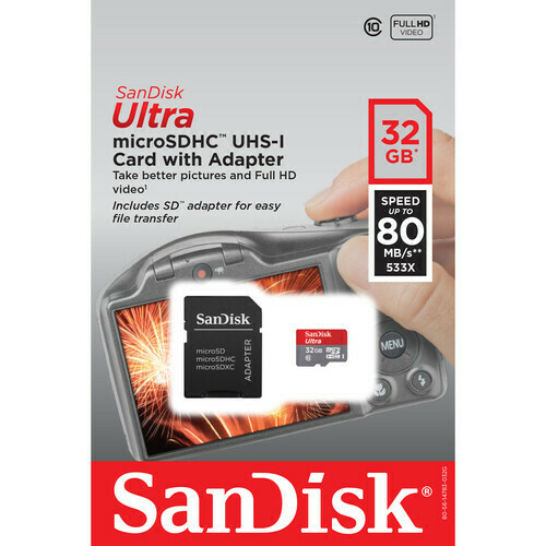 SANDISK 32GB ULTRA MICROSD MEMORY CARD