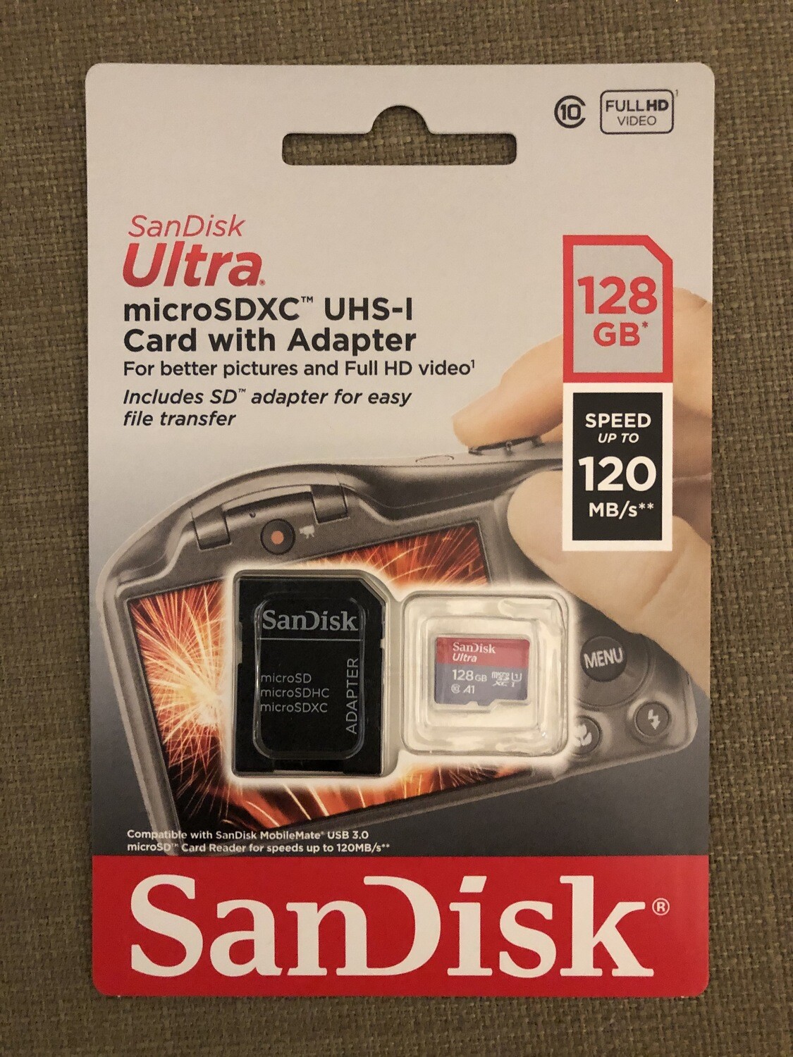 SANDISK 128GB ULTRA UHS-1 MICROSD CARD