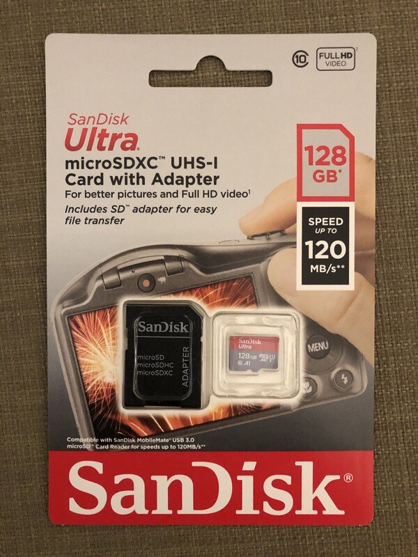 SANDISK 128GB ULTRA UHS-1 MICROSD CARD