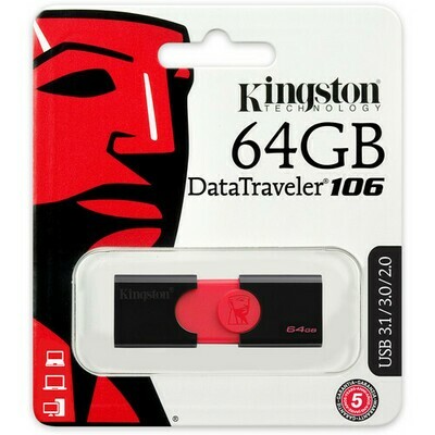 KINGSTON 64GB DATA TRAVELER 106 USB FLASH DRIVE