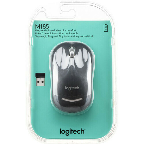 Logitech M185 Wireless Mouse (Swift Gray)