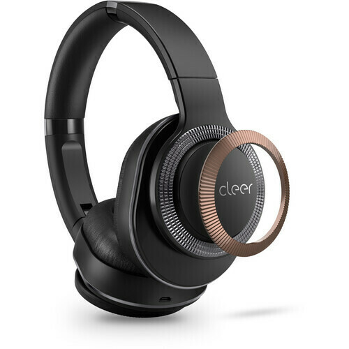 Cleer Flow Noise-Canceling Wireless Over-Ear Headphones (Silver/Black).
