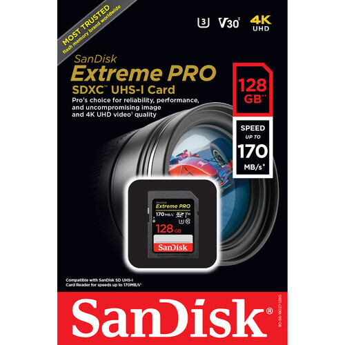SanDisk 128GB Extreme PRO UHS-I SDXC Memory Card