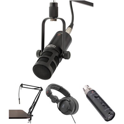 Polsen MC-POD Podcasting Kit with Mic, Broadcast Arm, Headphones & USB Interface