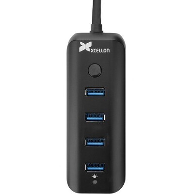Xcellon USB-4311B 4-Port Portable USB 3.1 (Gen 1) Hub (Black)