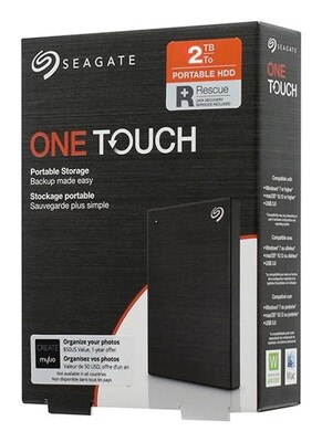 SEAGATE 2TB ONE TOUCH USB 3.2 GEN 1 EXTERNAL HARD DRIVE (SPACE GRAY) - NEW
