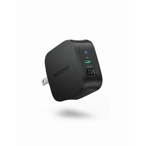 RAVPower USB C Charger iPhone Charger 30W PD3.0 Fast Wall Charger with iSmart USB Power