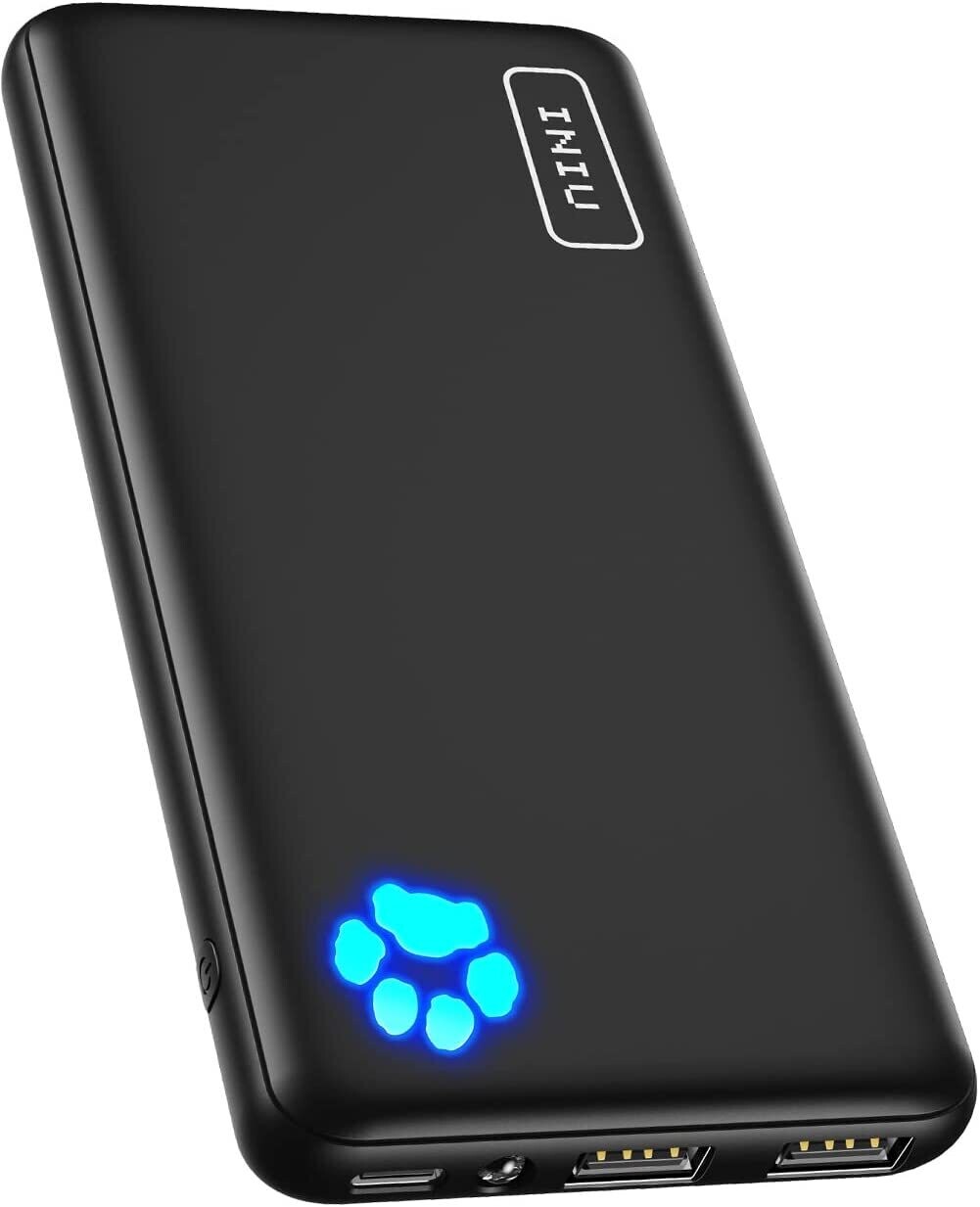 INIU Portable Charger, USB C Slimmest Triple 3A High-Speed 10000mAh Phone Power Bank - New