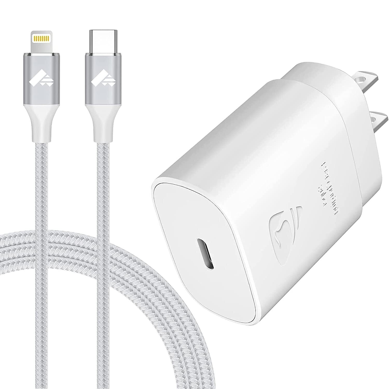 iPhone 14 Fast Charger, USB C Wall Fast Charger 20W PD Adapter with 3.3FT USB C to Lightning Cable