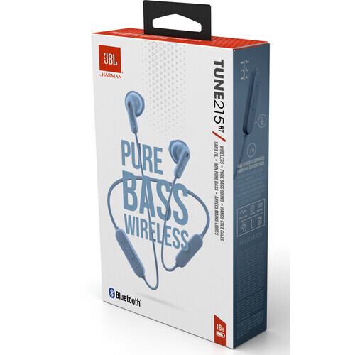 JBL Tune 215BT Wireless Earbud Headphones (Black/Blue) - New