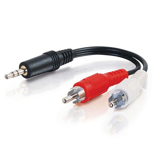 C2G 3ft (0.9m) Value Series™ One 3.5mm Stereo Male To Two RCA Stereo Male Y-Cable