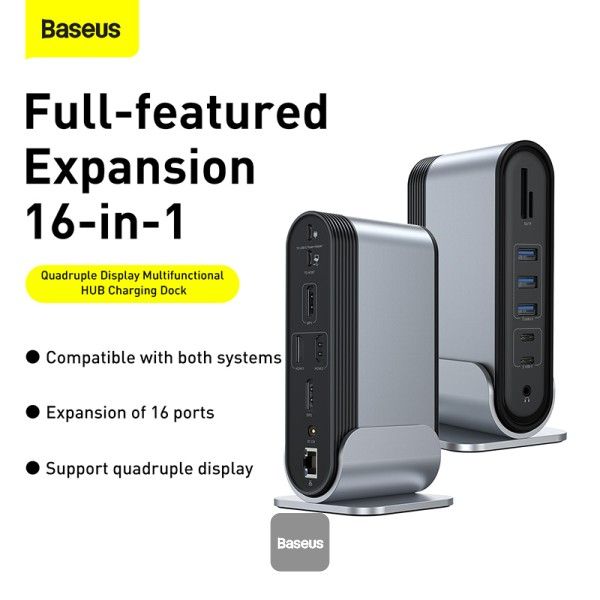 Baseus Working Station Multifunctional Type-C HUB Adapter (Dark gray)
