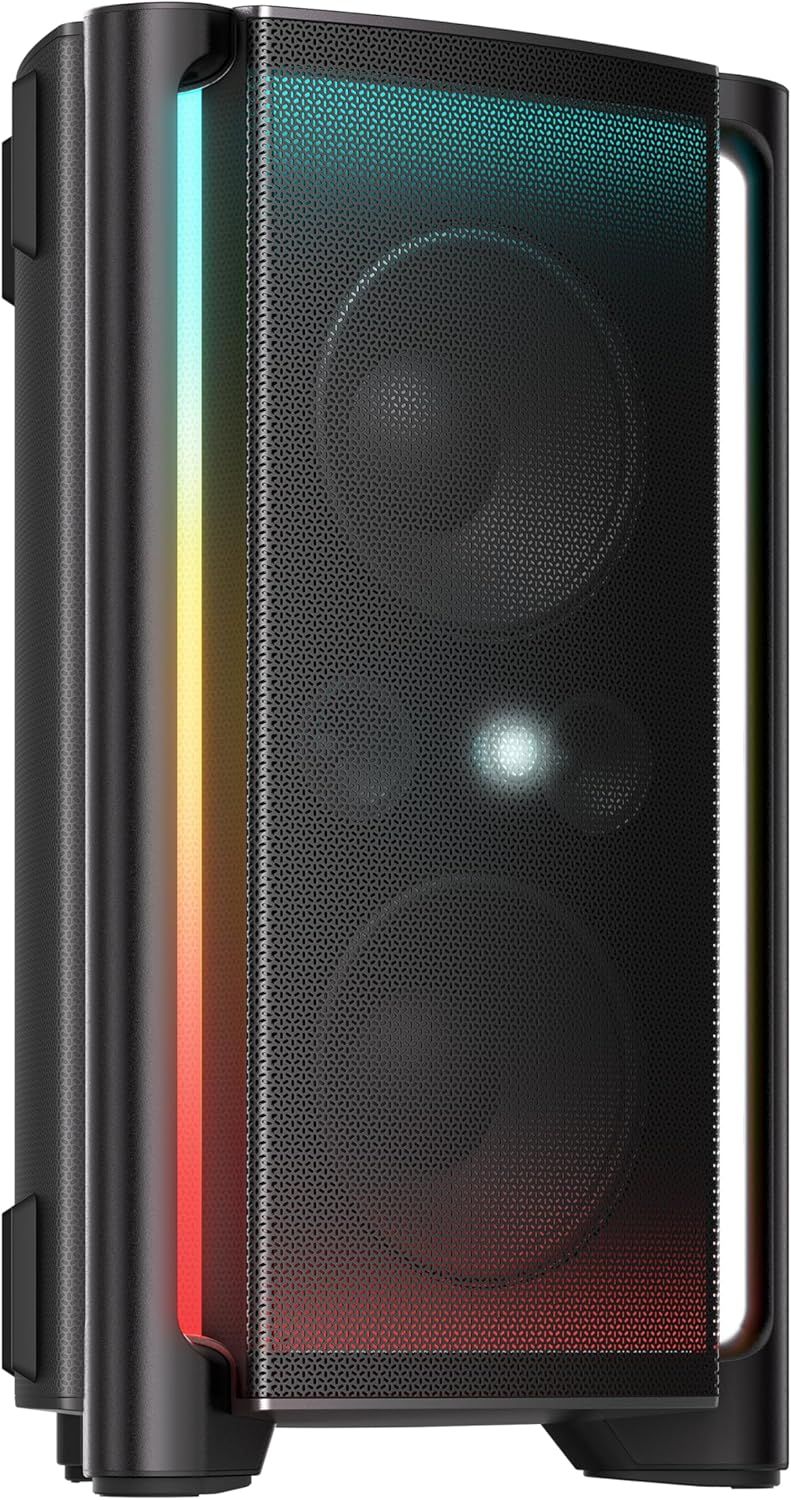 TCL TP300K Portable Bluetooth Party Speaker with 8 RGB Dynamic Light Shows, 18 Hr Battery, and IPX4 Splash-Proof Rating