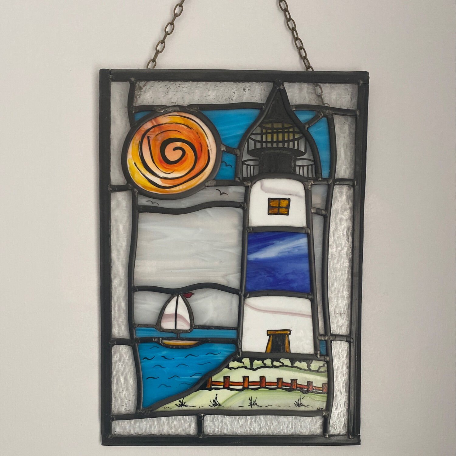 Stained Glass Lighthouse panel