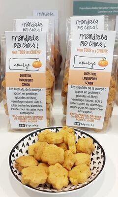 Biscuits pour chiens bio à la COURGE