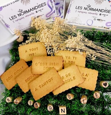 Biscuits message 'Les Normandises'