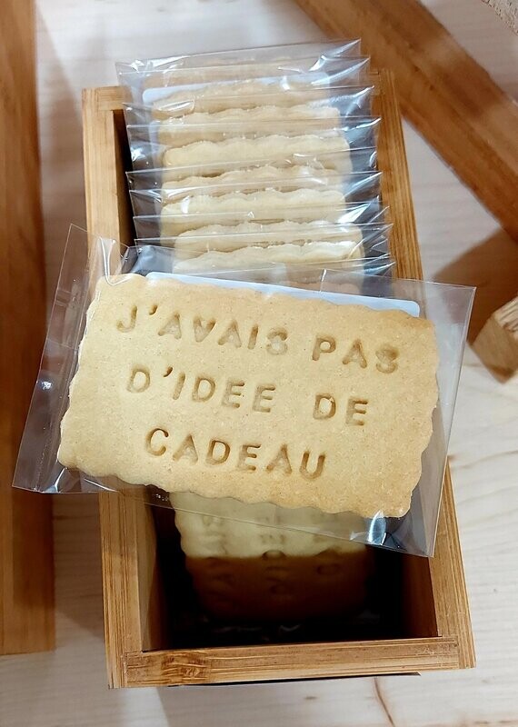 Biscuit message 'J'avais pas d'idée de cadeau' Biscuit message 'J'avais pas d'idée de cadeau'