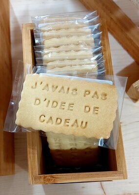 Biscuit message  'J'avais pas d'idée de cadeau'
