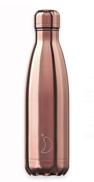 Chilly's Bottle Rosegold 500 ml ou 750 ml