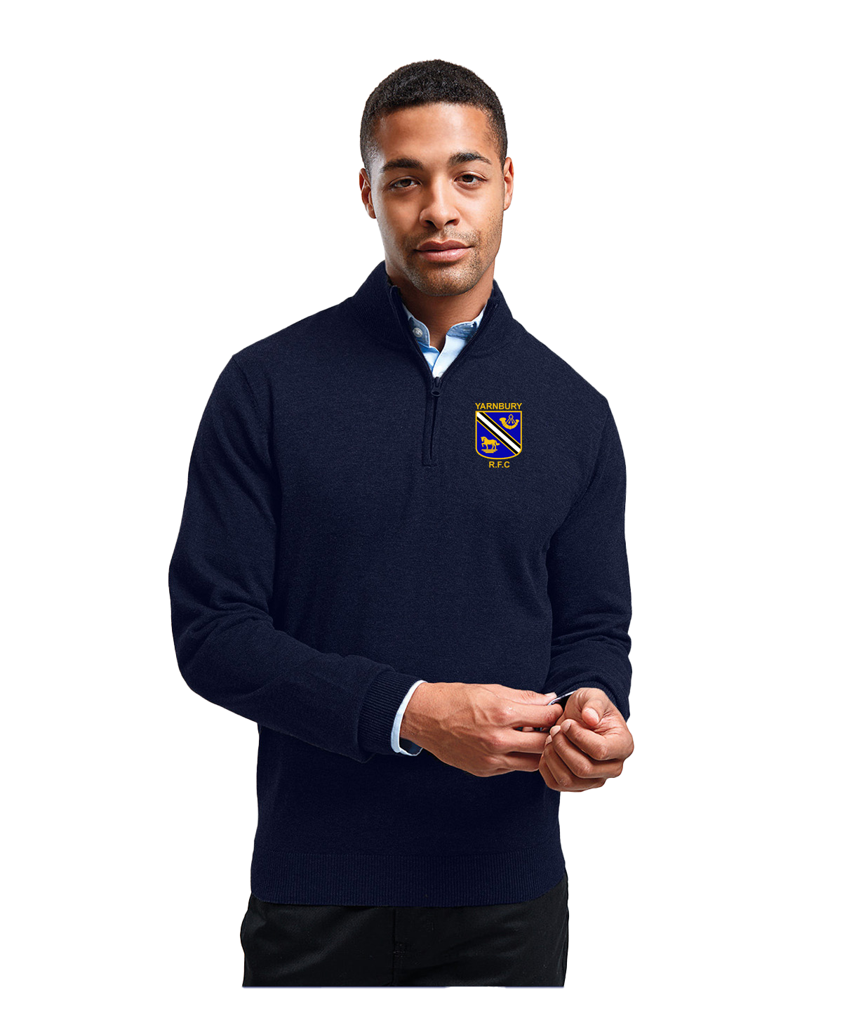 Adult Yarnbury RFC 1/4 Zip Knitted Sweater