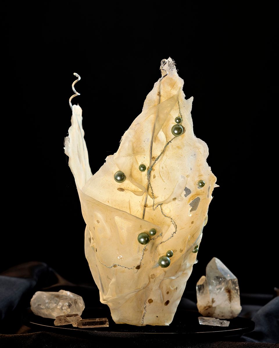 Wunschlicht - mit silberfarbenen Perlen