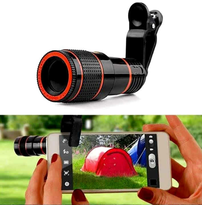 Mobile Camera 8X Zoom Lens with Blur Background and Universal Clip Holder for All Android