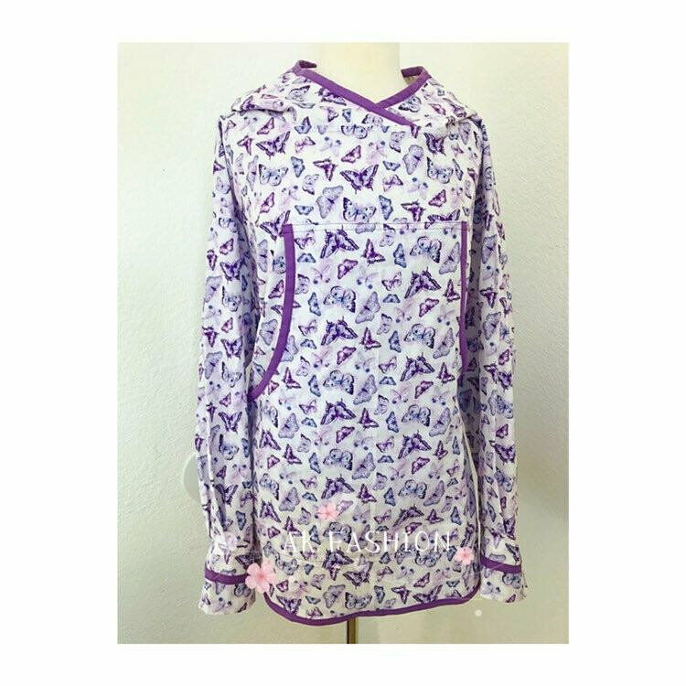 Purple butterfly Women kuspuk adult kuspuk alaska kuspuk