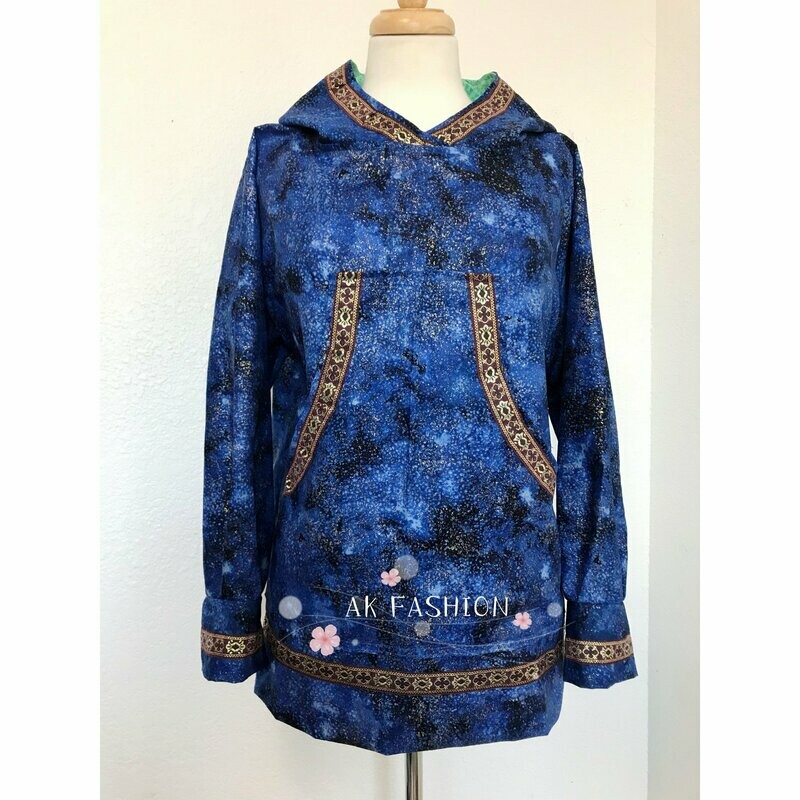 Women kuspuk pull over adult kuspuk alaska kuspuk Galaxy Blue