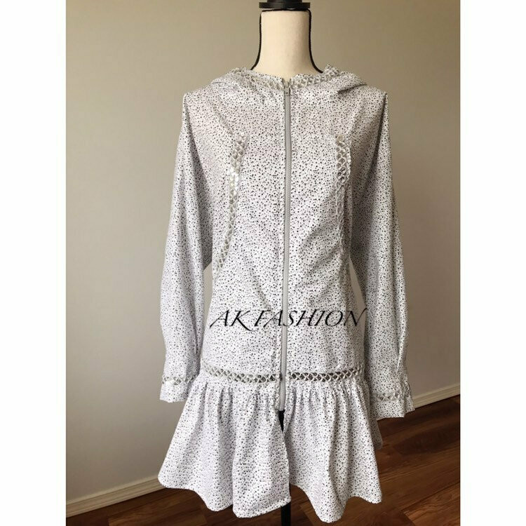 Women kuspuk pull over adult kuspuk alaska kuspuk White and black dot