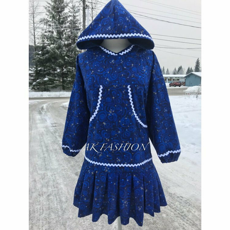2/3 sleeves with elastic Women kuspuk pull over adult kuspuk alaska kuspuk galaxy