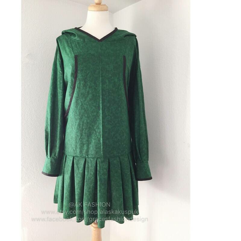 Green women kuspuk adult kuspuk simple kuspuk