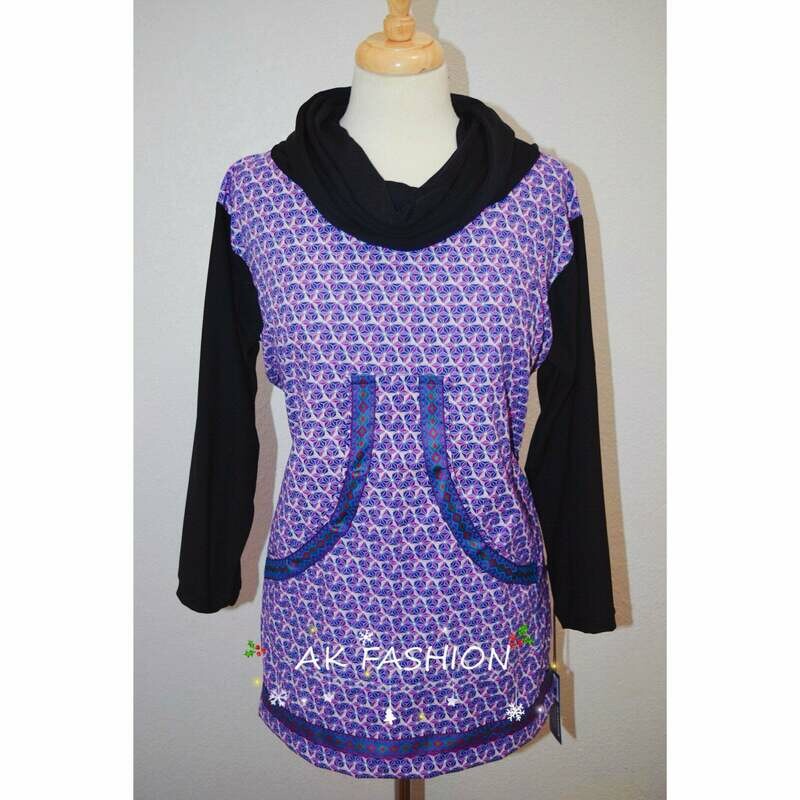 Purple Faceted Geometric women kuspuks adult kuspuk alaska kuspuk