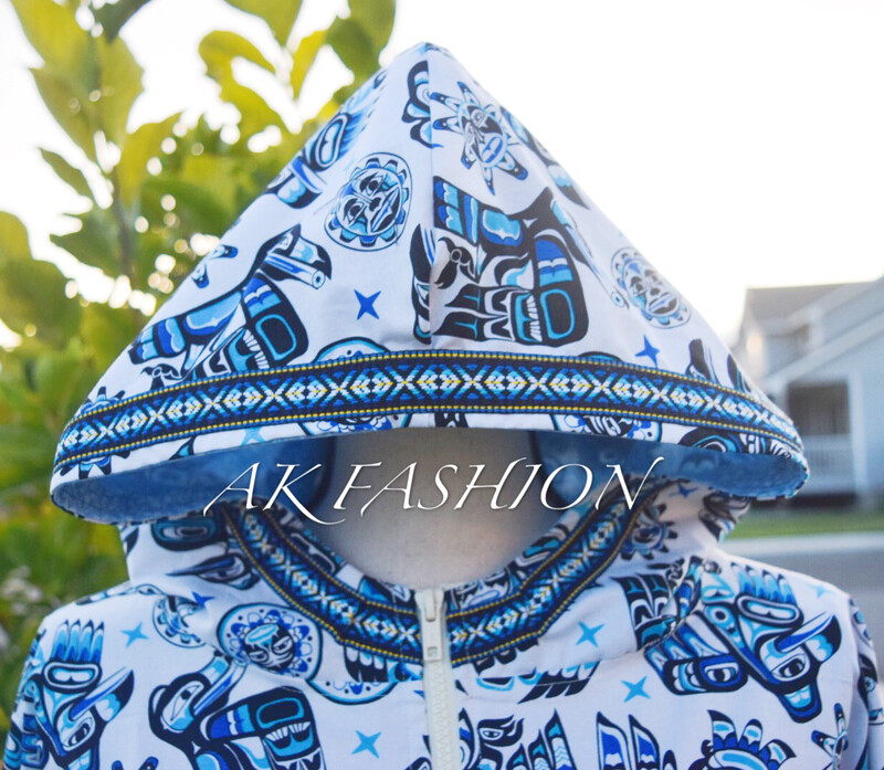 love birds white and blue kuspuk women kuspuk