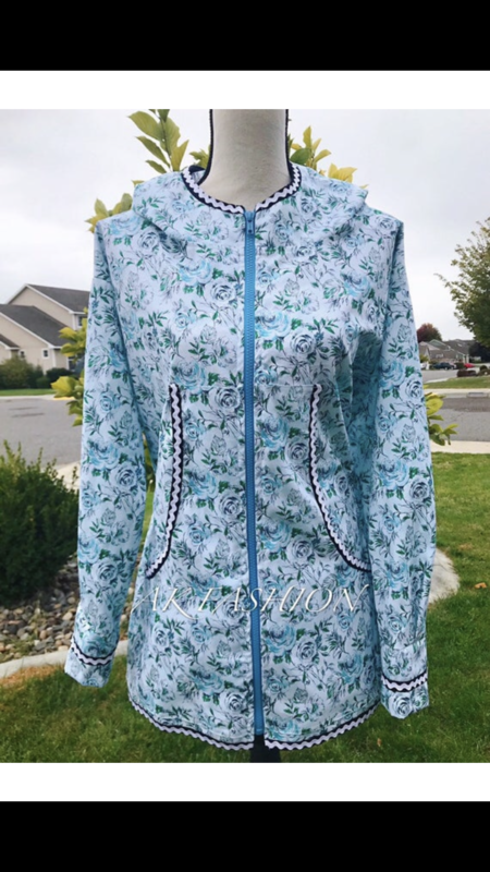 Teal Floral Women kuspuk Adult Kuspuk 