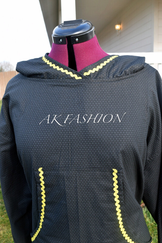 Women kuspuk adult kuspuk alaska kuspuk dress/jacket Black With Yellow 