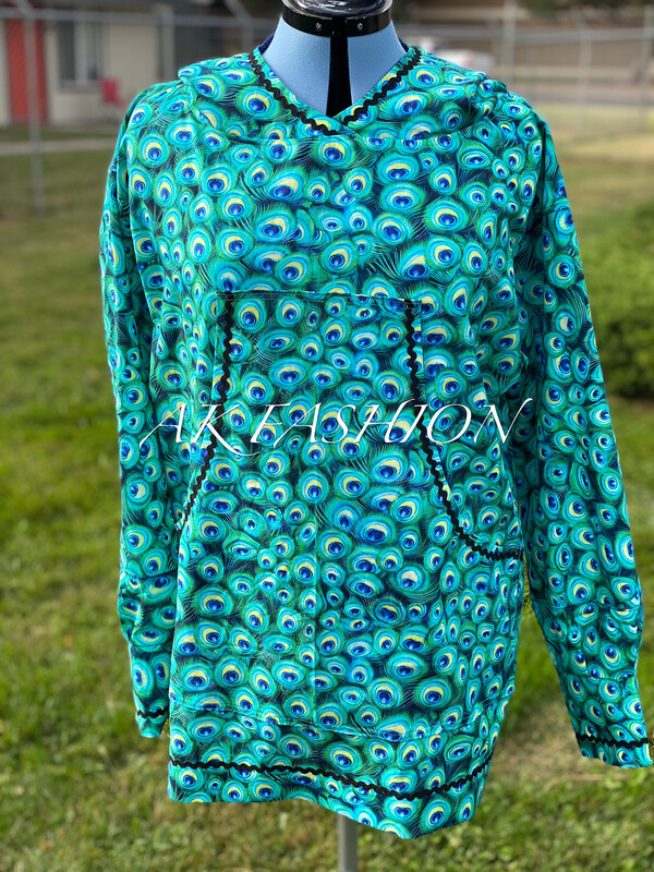 Men&#39;s kuspuk Peacock Feather Kuspuks Custom Made