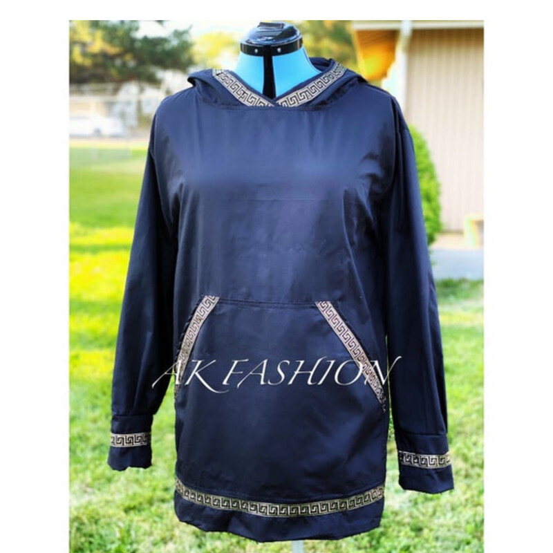 Men&#39;s kuspuk jacket kuspuk black with Gold Black Trim