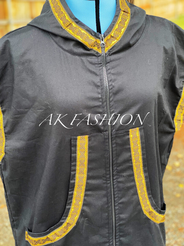 Black With Gold Kuspuk Vest